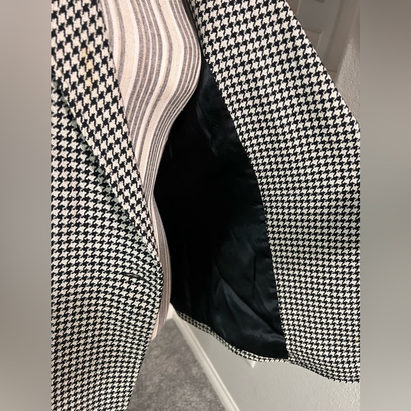 Genny Italy $250 Made in Italy Wool Silk Houndstooth Suit Blazer Fit Size Small - Picture 10 of 11